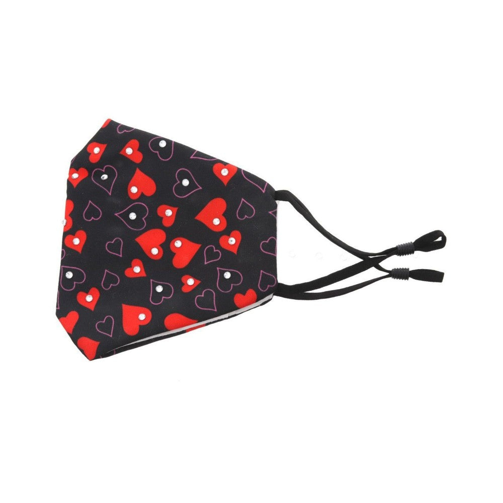 Adjustable Heart Print Face Masks - 3 pack